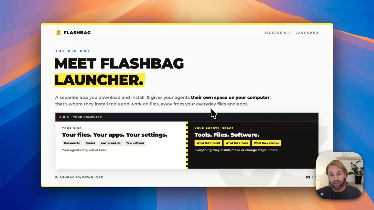 A frame from the Flashbag 0.4 walkthrough